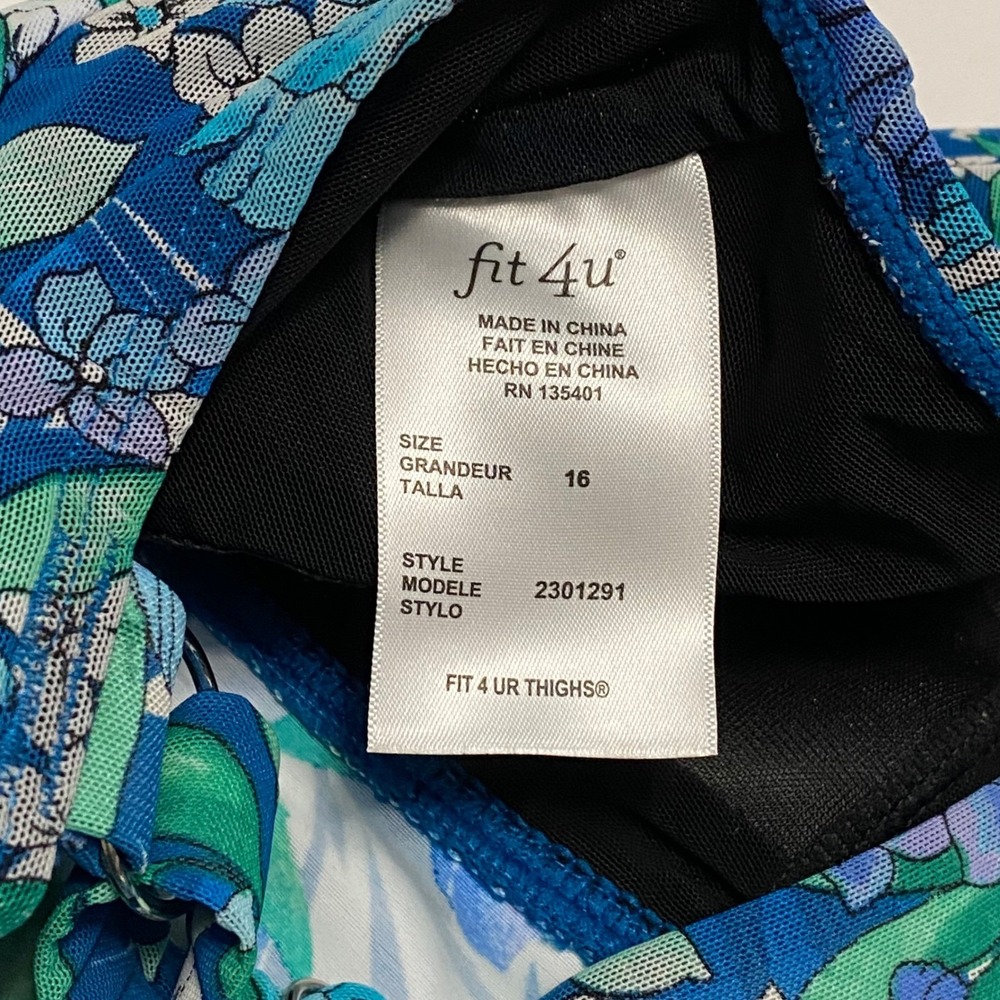 Tropical Floral Tankini Swim Top Womens 16 Padded Vacation Beach Cruise Resort - Picture 4 of 9